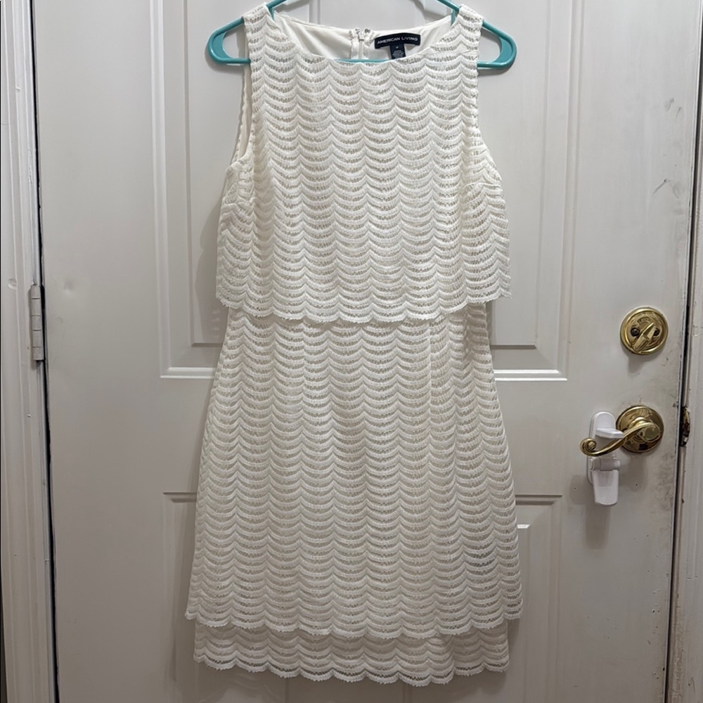 American Living Cream Sleeveless Mini Dress